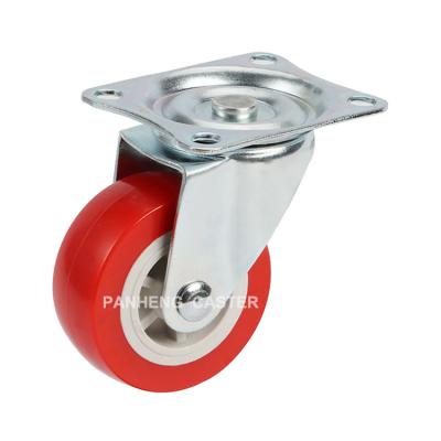 China Good Quality Hotels Good Quality Swival PVC Light Duty Flat Red Caster Wheel for sale