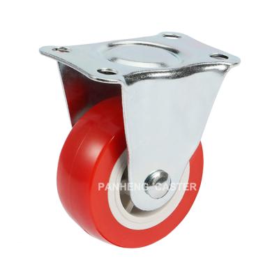 China Hotels Good Quality PVC Light Duty Flat Rigid Red Caster Wheel for sale