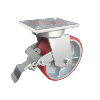 China Swivel With Brake 6inch 8inch 10inch 12inch Super Heavy Duty Caster Wheel With Brake for sale