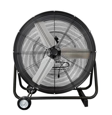 China Garage Etl Listed Drum Fan Industrial Floor Ventilation Workshop Rack Heavy Duty Tilting Fan 36 Inch With Wheels Movable for sale