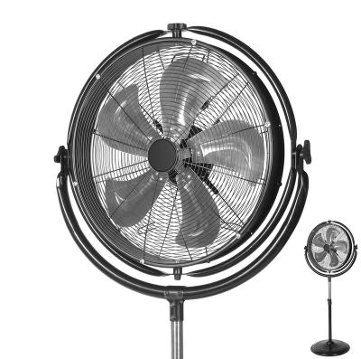 China 5 Blade Electric Pedestal Drum Fan Pedestal Omni Directional Motor Aluminum Copper Industrial Metal 20 Inch for sale