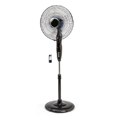 China 16 Inch Electric Household Indoor Plastic Fan Stand Fan with 3 Blades Oscillating PP Air Cooling Fan with 7.5H Timer Remote Control for sale