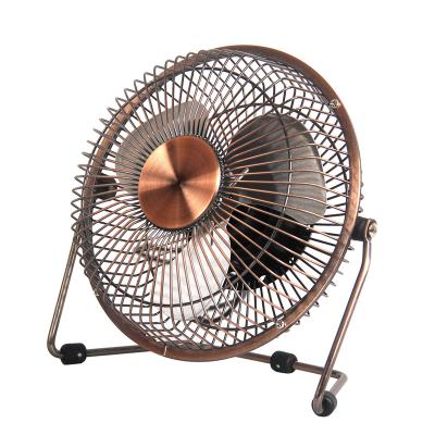 China 2022 Summer High Quality USB Fan Silent Metal Operation Chrome Color USB Tilting Desktop Promotion Fan for sale