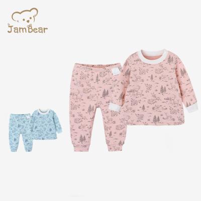 China Wholesale Baby Long Johns Antibacterial JamBear Pajamas Bamboo Baby Pajamas Kids Organic Cotton Printed Newborn Pajamas for sale