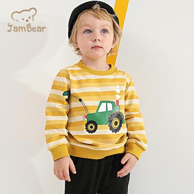 China Custom Knitted Baby JamBear Anti-pilling Quilted Sweatshirt Cotton Sweatshirt Organic Baby Boy Organic Sweatshirt for sale