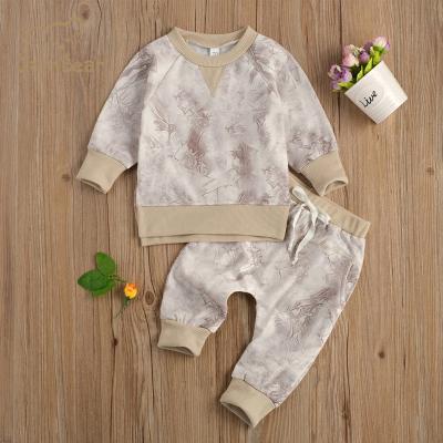 China Jambear Tie Dye Breathable Baby Set Toddler Eco-Friendly Two Piece Set Organic Cotton Baby Sweatshirt And Sweatpants for sale