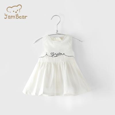 China JamBear Anti-Static Organic Kids Clothes Organic Cotton Babies Dress OEM Print 100% Cotton Baby Dress for sale