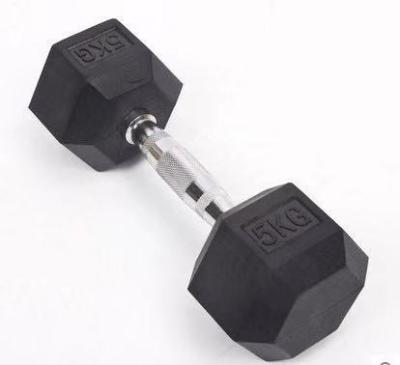 China Universal High Quality Dumbell Dumbbell Set Hex Customize Black Rubber Coated Gym Weights Hex Dumbbells for sale