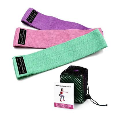 China 3 Fabric Loop Anti-Slip Set Bands Anti-Slip Hip Resistance Bands Set for sale