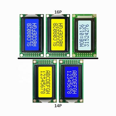 China 58*32MM Character 802 0802 8X2 LCM LCD Module Negative Green-Blue Yellow White Display Screen With LED Backlight 0802 Series for sale