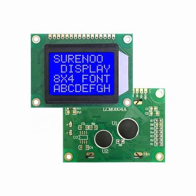 China 61.9*44.9MM Character 804 0804 8X4 LCD Module Display Screen Blue Negative Panel LCM With White LED Backlight 0804 for sale