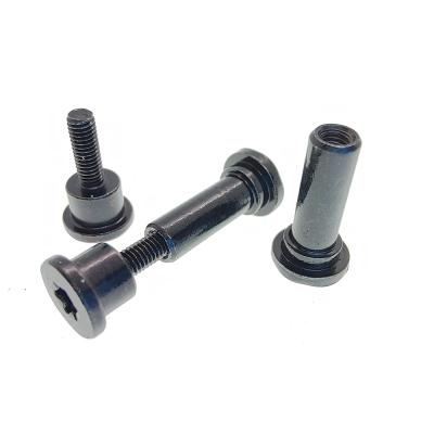 China Matte Black Wick Screw To Lock Screw Nut Flat Inside Combination Lock Screw Plum Blossom for sale