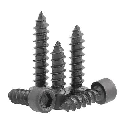 China 8.8 Flat Head Cylindrical Head Socket Hexagon HA Black Cup Head High Strength Nickel Plated Hardened Tapping Screws for sale