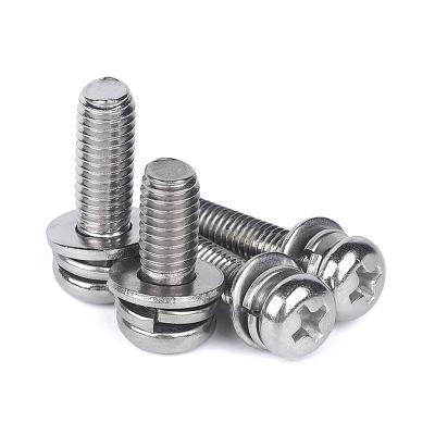 China Stainless Steel Combination Screw Flat Round Head Phillips Pan Head Combination Screw for sale