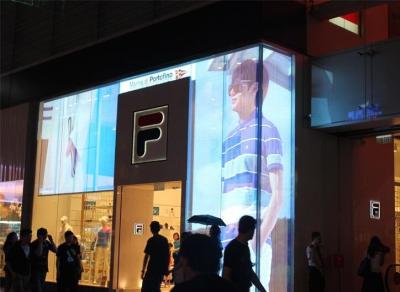 China Het openlucht Reclame Transparante LEIDENE Videoscherm 16384 Dots For Shopping Mall Shenzhen-Fabriek Te koop