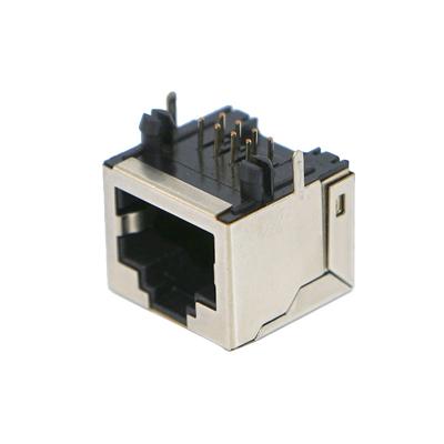 China PCB RJ45 Connector 8P8C 1 Port Through Hole No Light RJ45 Connector Female for sale