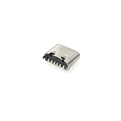 China FPC USB Type C Connector Female 6 Pin Vertical SMT Top Mount H=6.8mm for sale