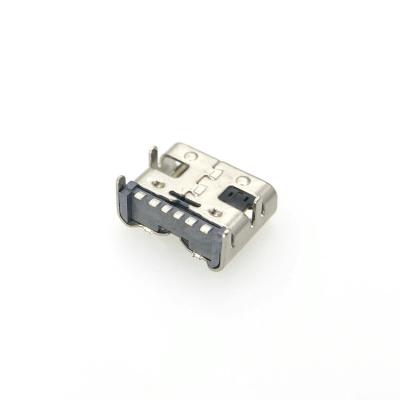 China PCB Type C Connector 6 Pin Horizontal Through Hole 3A Current Rating for sale