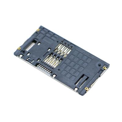 China Reciprocating Type Ultra-thin Position E6806 SIM Card Connector PCB Connector Smart Card IC/CA Card Socket for sale