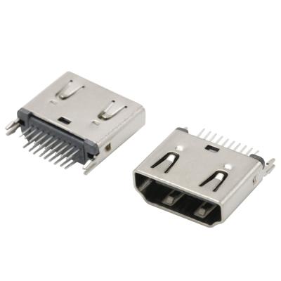 China HD 2.1 Vertical Receptacle Connector Type A Female 19 Pin Vertical Connector 180 Degree Through Hole Multimedia Interface for sale