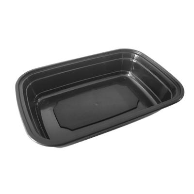 China FH128 Traditional Transparent And Black Plastic Disposable Take Out Food Container for sale