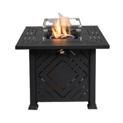 China 50000 Btu Aluminum Adjustable Flame Outdoor Fire Pit Propane Table 32 Inch Pulase Stripe Pattern Iron Pure System Gas Stove for sale