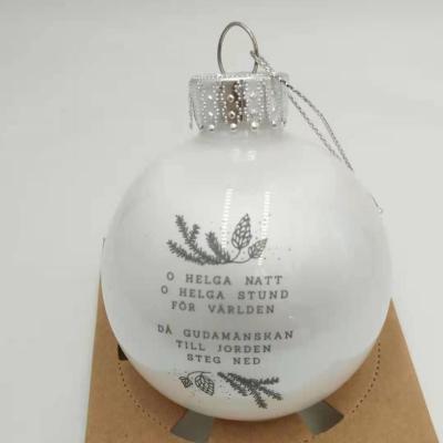 China Eco - Friendly Logo Christmas Ball Christmas Tree Decoration Hanging Ornaments for sale