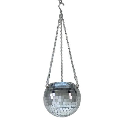 China Lightweight Disco Mirror Ball Planter Pot Ball Shape Hanging Pots Planters Self Watering Pretty Ball Shape Flower Pot for sale