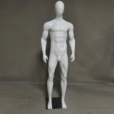 China NI-2 Plastic Product Muscle Sporting Male Fiberglass White Glossy Plastic Strong Mannequin Display Sport Full Body Dummy for sale