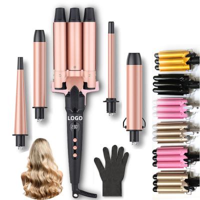 China infrared & Interchangeable Function Ionic Maker 10 in 1 Fast 5 Heat Wave Magic Wand Straightener Styling Electric Curling Professional Hair Curler for sale