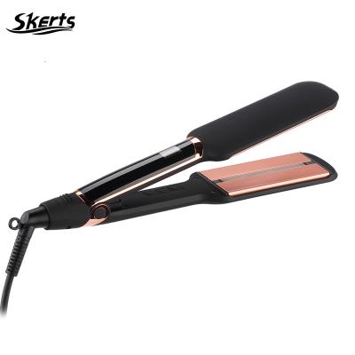 China SKERTS Auto-closed High Quality Fast Heating Auto-closed Hair Straightening Flat Iron Hair Straightener Infrared Ionic Ceramic Wide Flat Iron for sale