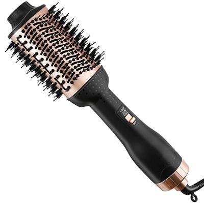 China Ionic High Quality 3 In 1 Blow 1000W Hot Air Hair Straightening Curler Comb One Stage Hair Dryer Brush for sale