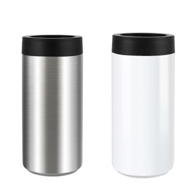 China Sustainable Portable Double Wall Can Cooler Insulated Stainless Steel Drinks Water Bottle Can Cooler To Keep Beer Cold for sale