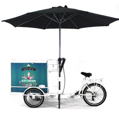 China Solar Cargo Front Loading Ice Cream Display Bike With Battery Freezer For Sale for sale