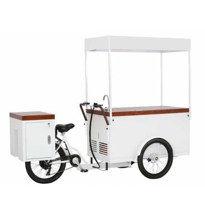 China Electric Solar Cargo Europe Style Ice Cream Vending Tricycle With Cool Box for sale