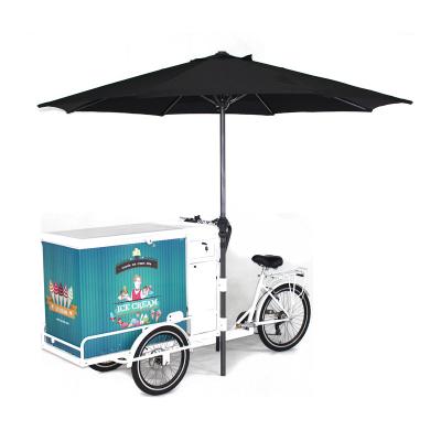 China Single electric ice cream tricycle with 250w motor mobile ice cream cart ice cream shop for sale