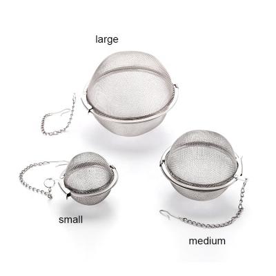 China 5cm Stainless Steel 304 Mesh Tea Ball Viable Loose Tea Infuser With String for sale