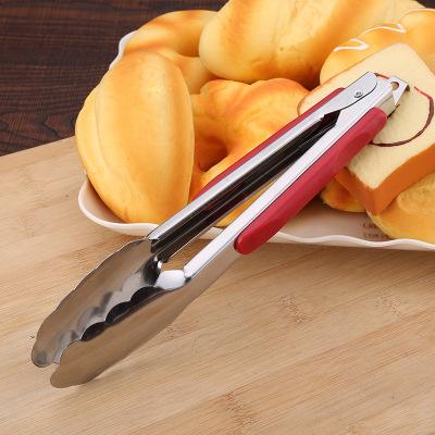 China Sustainable Plastic Food Tongs Handle Bread Tongs Stainless Steel Uses for sale