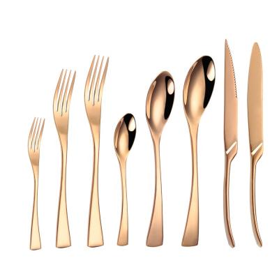 China Silverware Gold Stainless Steel Disposable Titanium Wedding Cutlery Set for sale