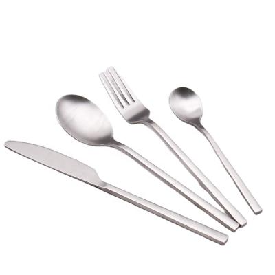 China High Grade Disposable Sanding Durable Silver Matte Stainless Steel Cutlery Set for sale