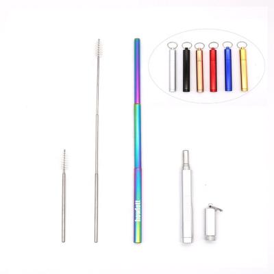 China Newest Disposable And The Most Popular Reusable Stainless Steel Straw Eco-Friendly Collapsible Portable Set for sale