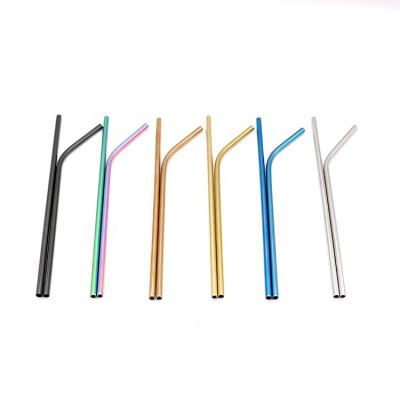 China 8mm Custom Disposable Metal Logo Reusable Cocktail Stainless Steel Drinking Straw for sale