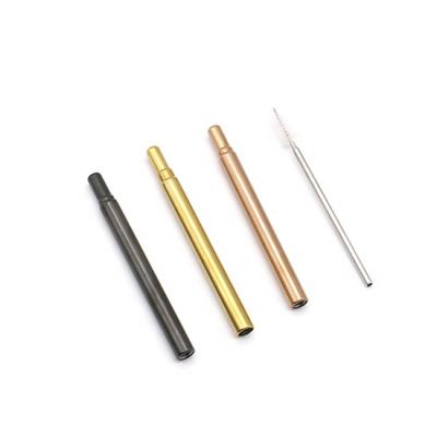 China Eco 304 Disposable Metal Stainless Steel Portable Telescopic Drinking Straw for sale