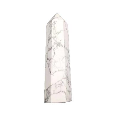 China Wholesale Natural Point Quartz Crystal Wand Healing Reiki White Howlite Tower From China for sale