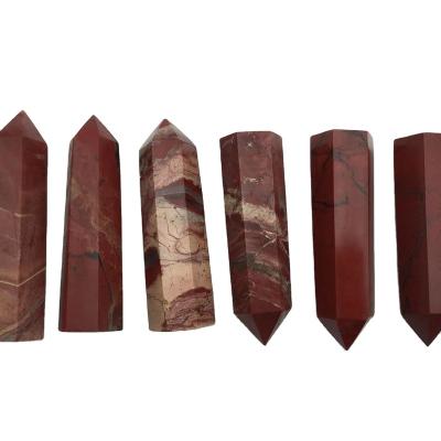 China Wholesale Red Spirit Gem Stone China Jasper Point Natural Crystal Crystal Wand for sale