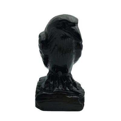 China China wholesale natural obsidian stone crow imploring polished crow for decoration for sale