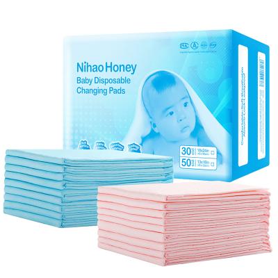 China Factory Direct Eco-friendly 30Pcs/Pack 45*60Cm Eco-friendly Soft Fiber Waterproof Disposable Toddlers Changing Pad for sale