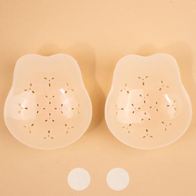 China Nipple Sticker Bunny Lift Nipple Cover With Hole 100% Breathable Solid Silicone Material for sale