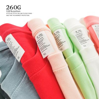 China Anti-wrinkle 260g cotton 26 cotton 26 printing color t-shirt solid color round neck heavy half-sleeve spring half-sleeve digital printing pattern for sale