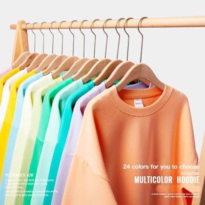 China Anti-wrinkle WF|OEM 300G High-Count Cotton Empty Round Neck Sweater With Rotator Cuff Sweater Macaron Color Drop Unisex Loose Sweater for sale